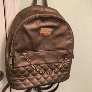 Leather mini backpack